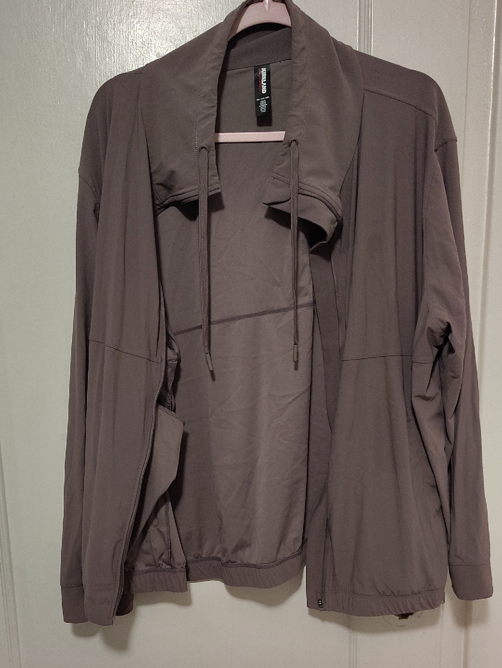 Athleta Lightweight Bomber Jacket in Taupe Stained